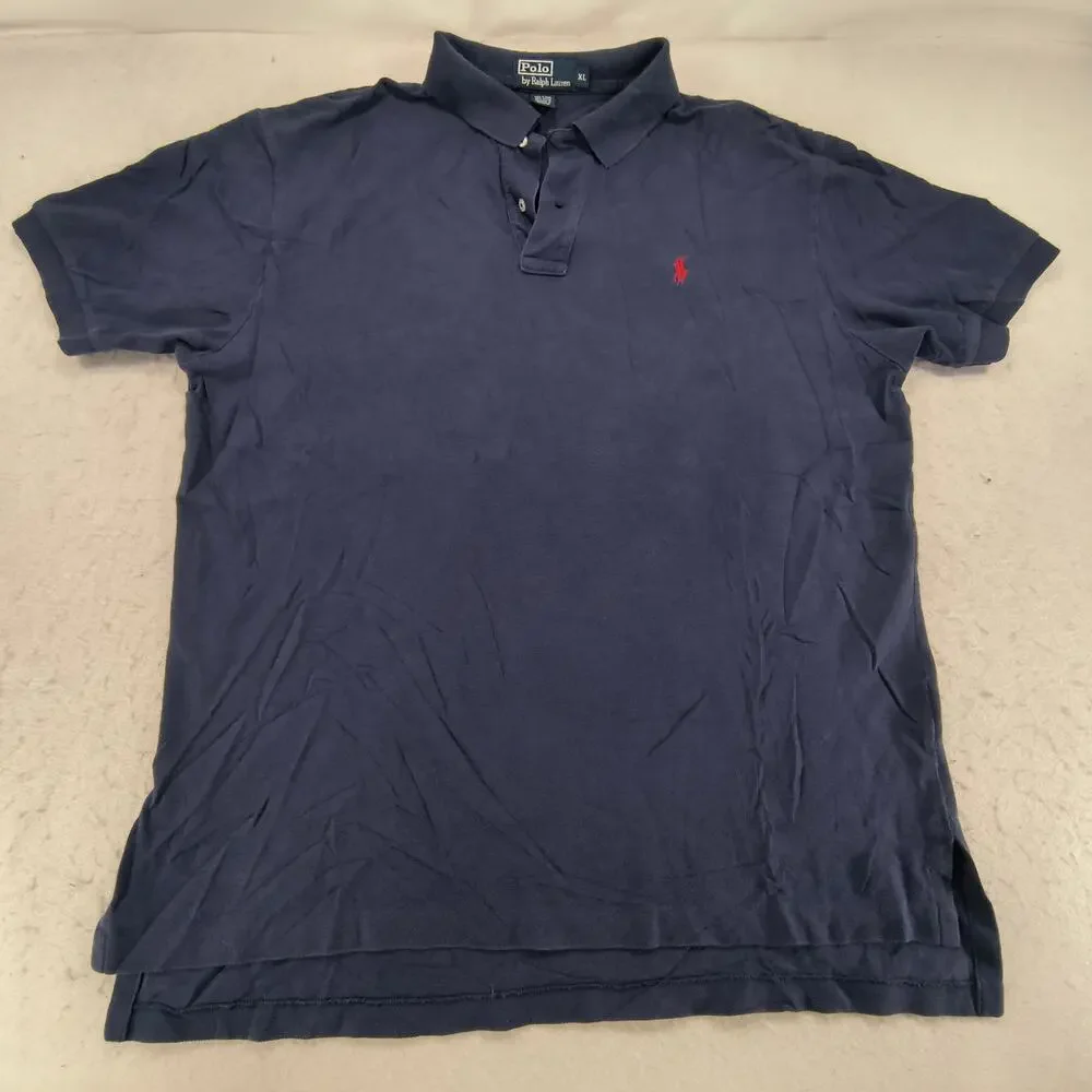 Polo by Ralph Lauren Collared Polo Shirt Mens Size Extra Large XL Navy Red